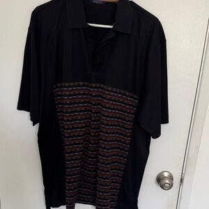 Callaway Black Polo with Red Stripes